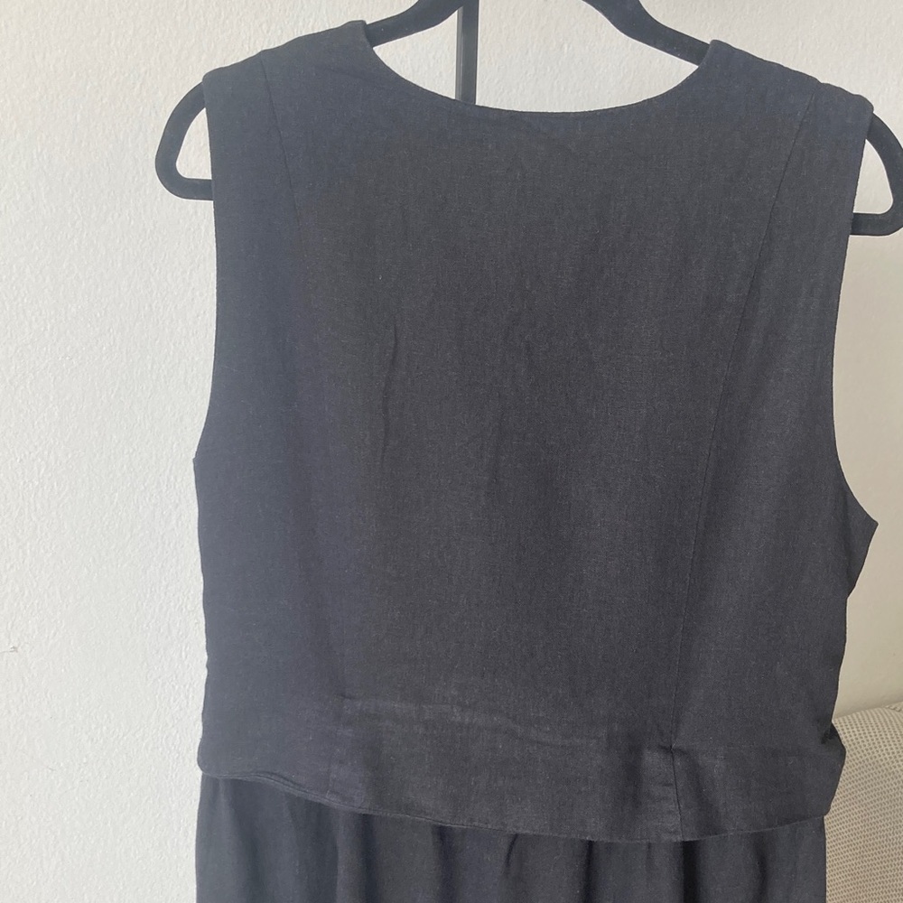 Tahari Black Sleeveless Maxi Dress with Vest Overlay - Picture 5 of 7